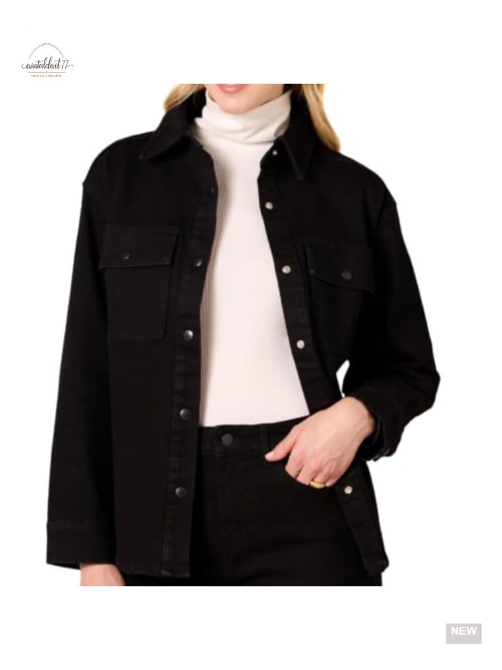 Oversized Heavyweight Denim Shirt Jacket Relaxed Fit Cotton Blend